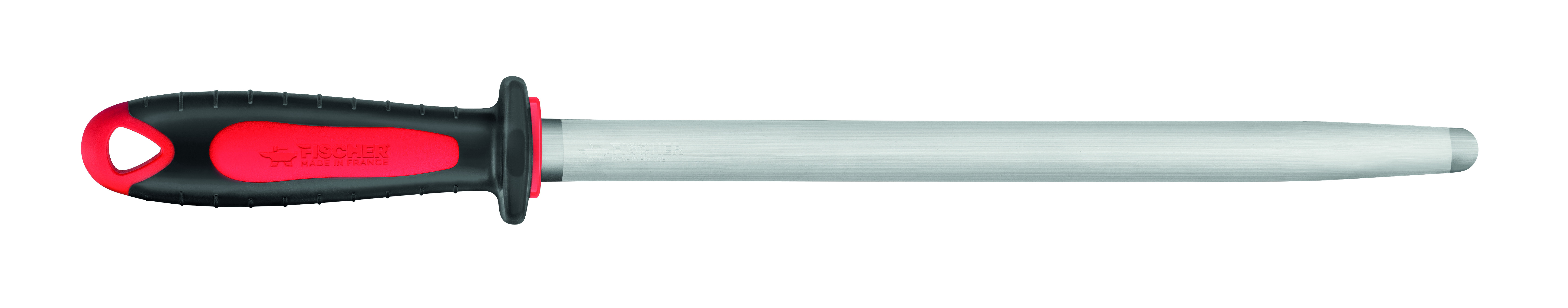 Fusil à aiguiser ovale L2G - Manche rouge ergonomique anti-dérapant