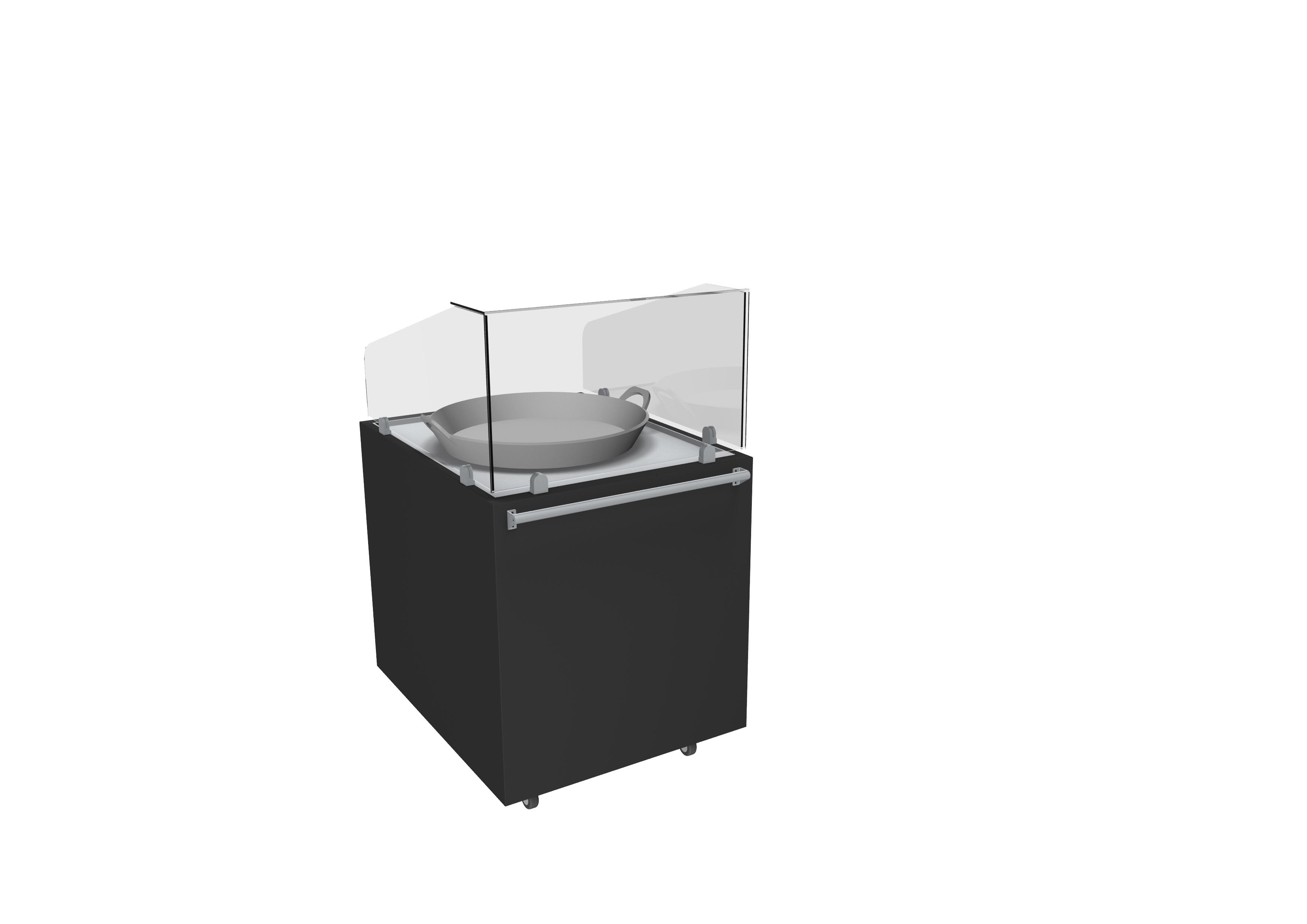 Meuble chauffant paella L2G - Plaque inox 500mm, chauffage 300°C