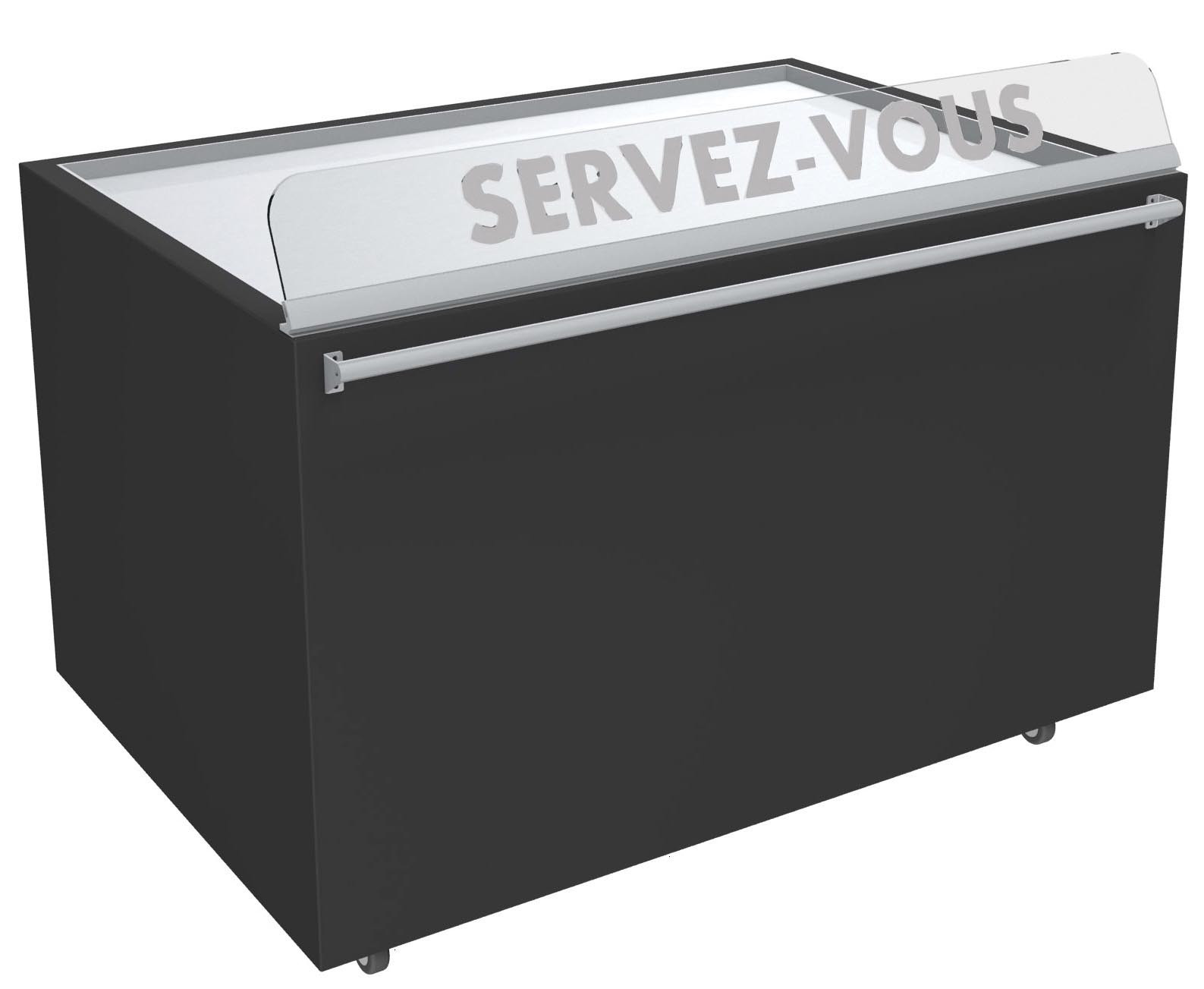 Meuble neutre L2G pour libre-service - Vitre verre trempé 6mm