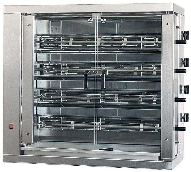 Rôtissoire électrique L2G 4 broches en V - Professionnelle 24 poulets