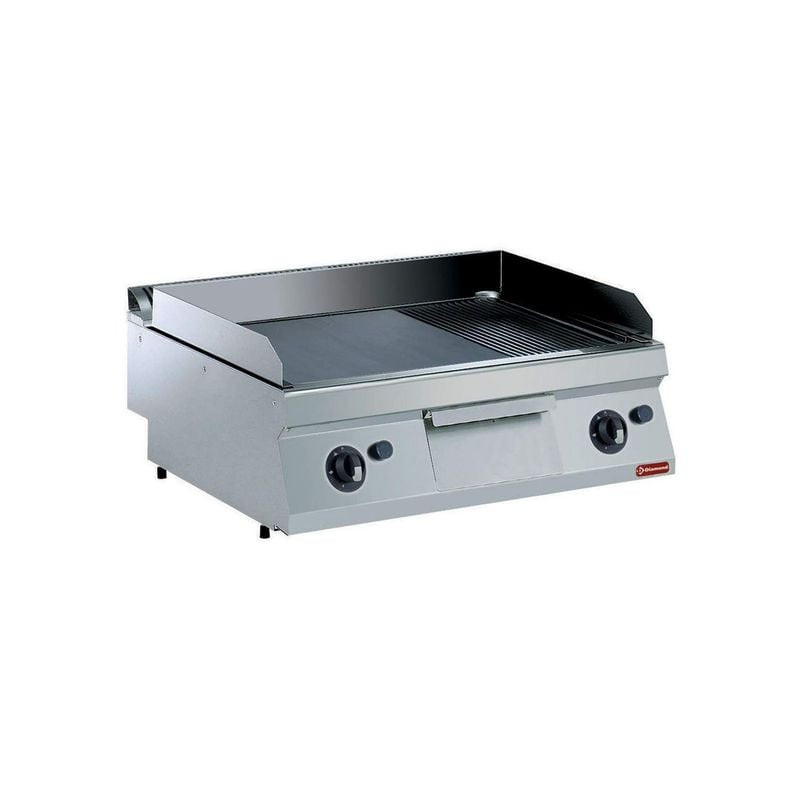Plaque gaz DIAMOND 2/3 lisse 1/3 rainurée - Cuisine professionnelle