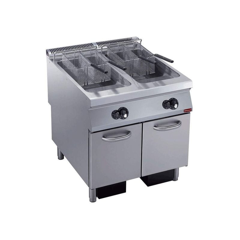 Friteuse à gaz DIAMOND 2 cuves Y 23L - Brûleurs externes sur meuble