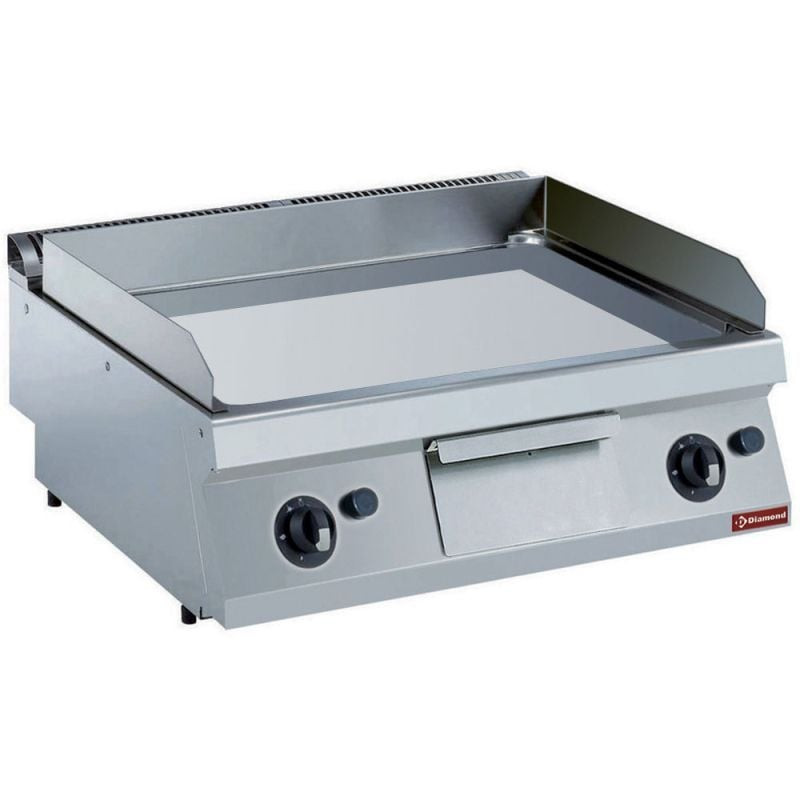 Plaque gaz chrome dur DIAMOND - Surface lisse professionnelle TOP