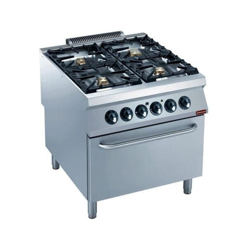 Cuisinière pro DIAMOND 4 brûleurs gaz et four électrique GN 2/1