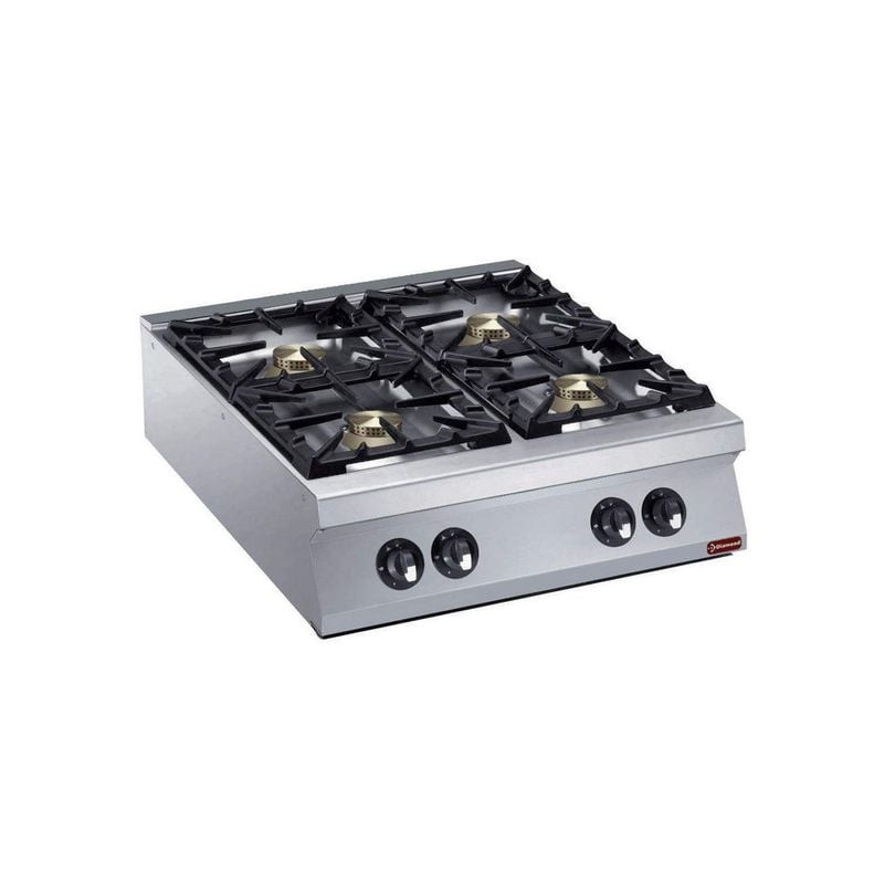 Cuisinière gaz 4 brûleurs DIAMOND - Puissance professionnelle POWERFUL