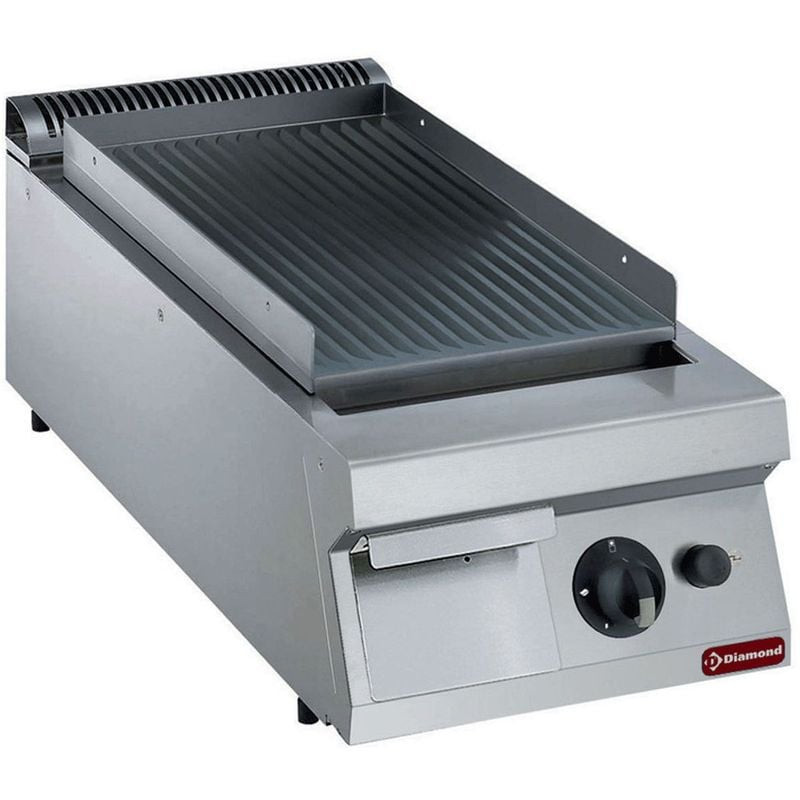 Plaque de cuisson gaz Diamond TOP - Surface rainurée pour cuisines pro