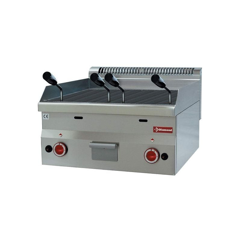 Grill gaz DIAMOND G60/GPL6T-N - Pierre de lave - Grille fonte réglable