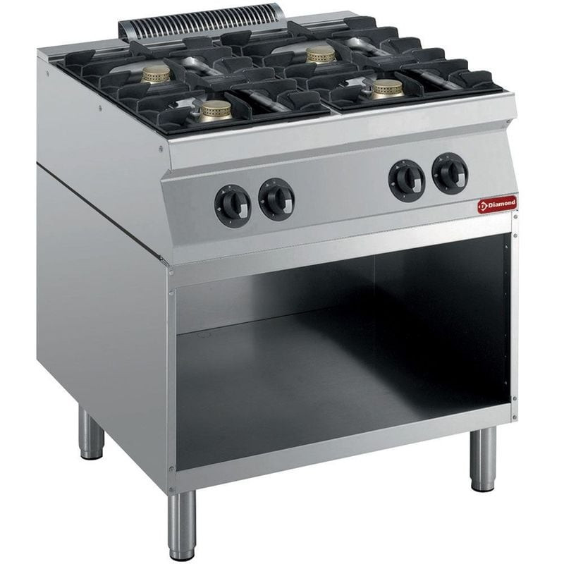 Fourneau professionnel DIAMOND 4 brûleurs - 22 kW pour restauration