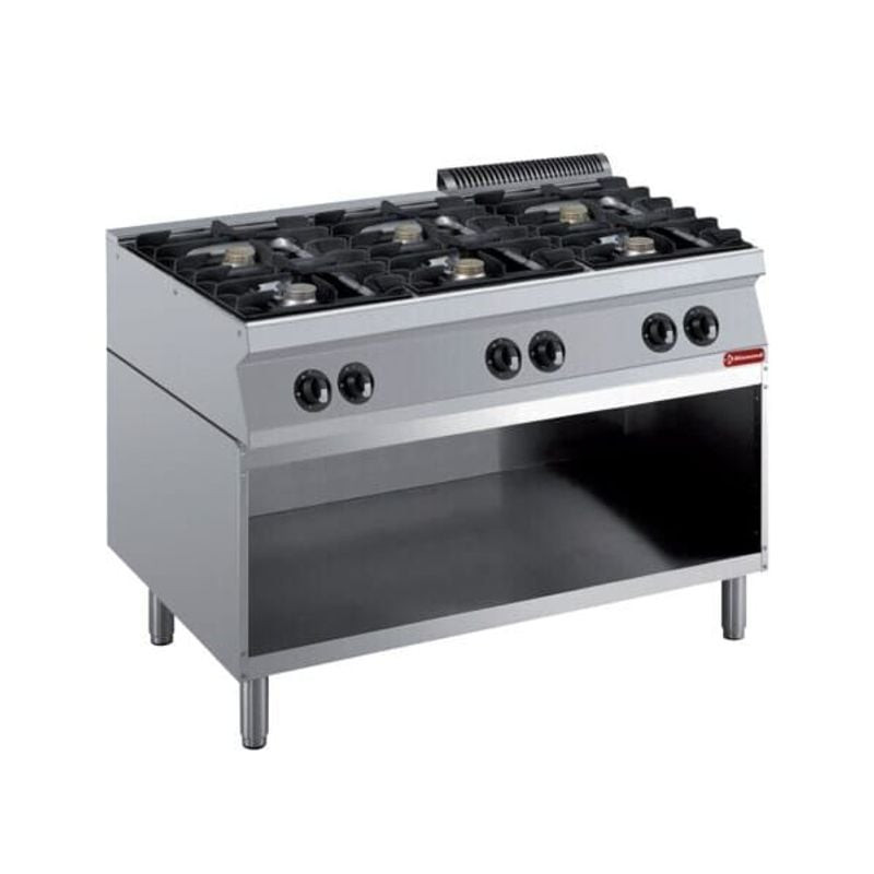 Fourneau gaz DIAMOND 6 brûleurs - Cuisine professionnelle Horeca