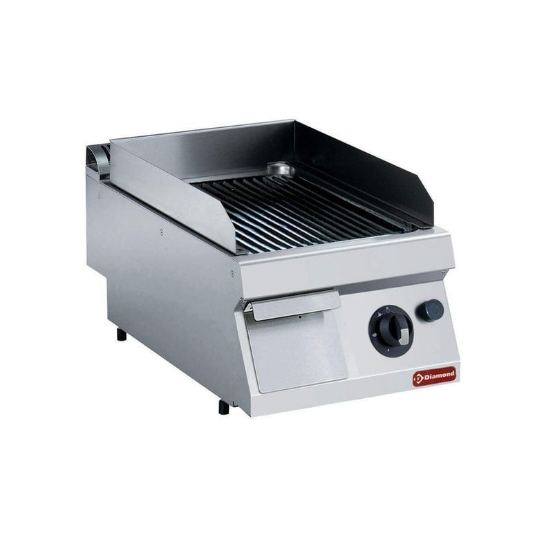 Plaque gaz DIAMOND G17/PR4T-NE - Surface rainurée professionnelle