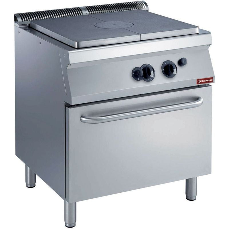 Plaque fonte DIAMOND 10,5kW + four gaz 6kW GN 2/1 - Cuisinière pro