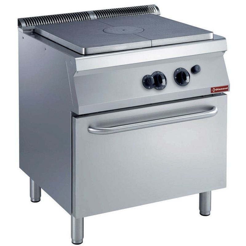 Plaque fonte DIAMOND 10,5kW + four gaz 6kW GN 2/1 - Cuisinière pro