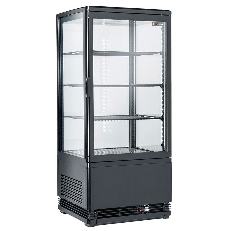 Vitrine de table ventilée Diverso WR-V4F1-BL 4 niveaux 80 litres