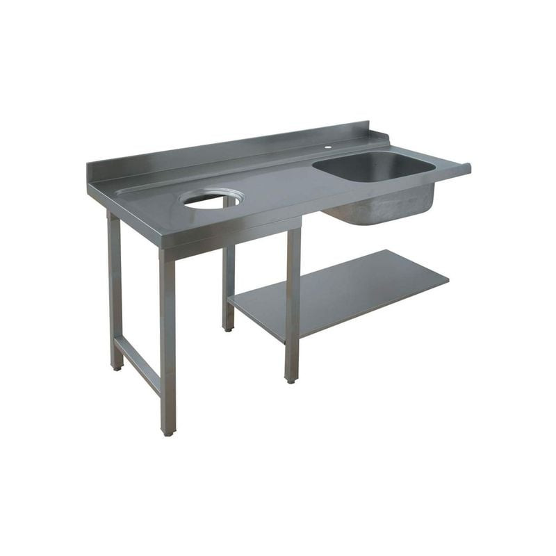 Table prélavage gauche Diamond - Évier 500x500 mm pour cuisine pro