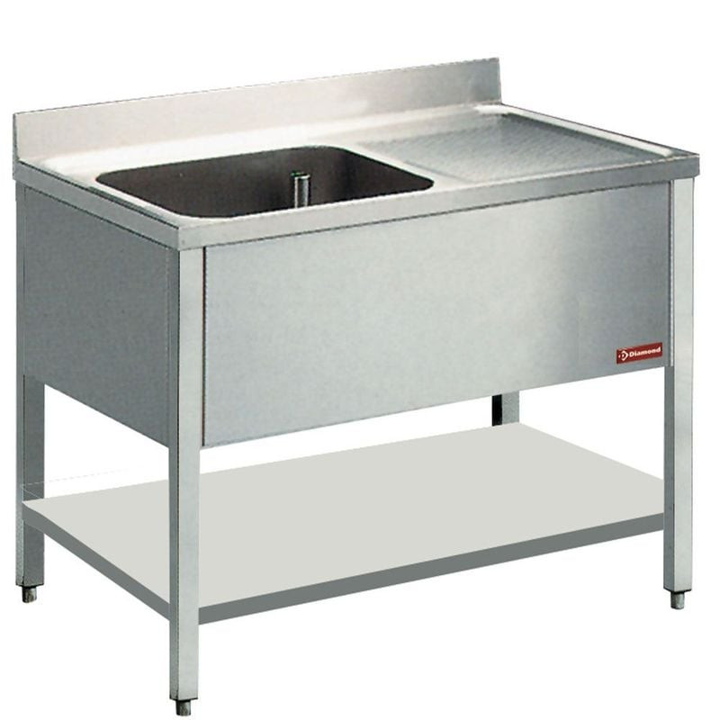 Évier DIAMOND 1 cuve et 1 égouttoir - Qualité professionnelle cuisine