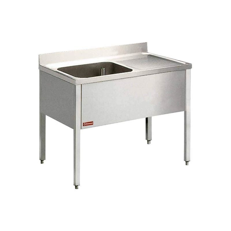 Évier professionnel DIAMOND 1 cuve + égouttoir droit - Cuisine pro