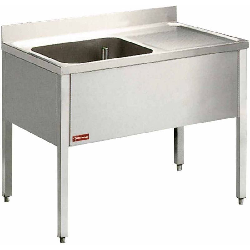 Évier professionnel DIAMOND 1 cuve + égouttoir droit - Cuisine pro
