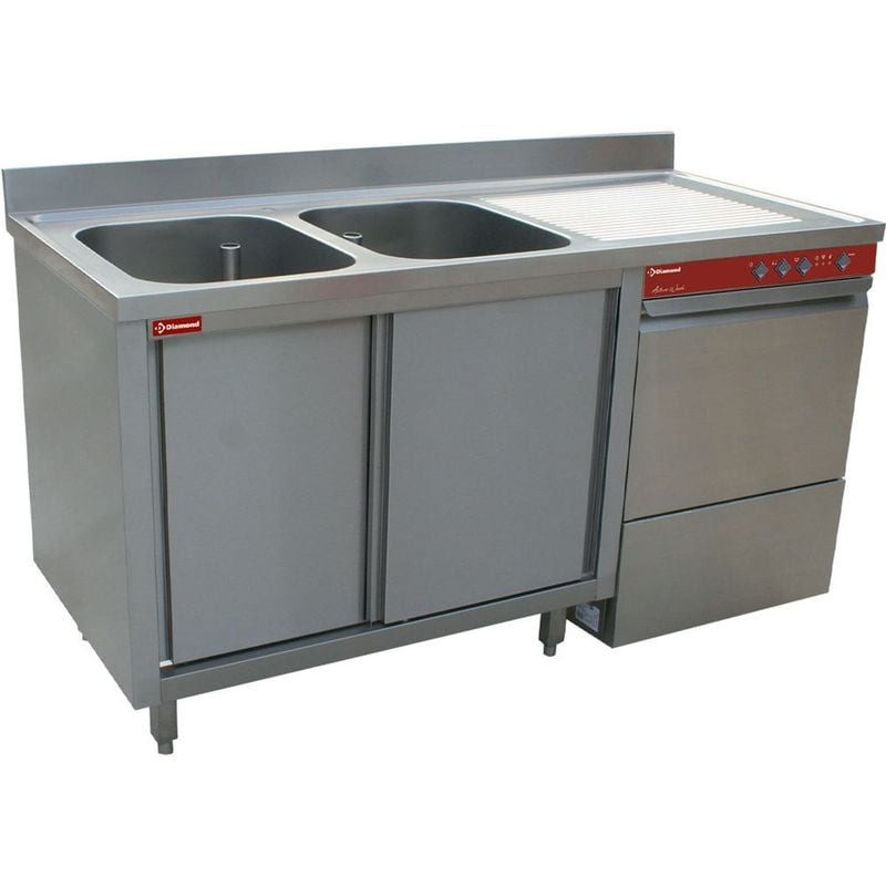 Ensemble évier/lave-vaisselle DIAMOND - Cuisine professionnelle inox