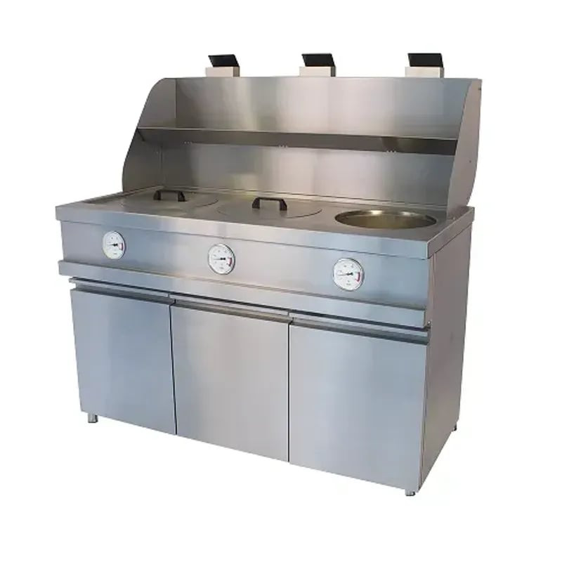 Friteuse gaz DIAMOND Heavy Duty 3 cuves - Production 50 kg/h par cuve