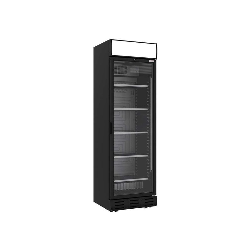 Vitrine réfrigérée DIVERSO 382L noir avec caisson lumineux - Classe E