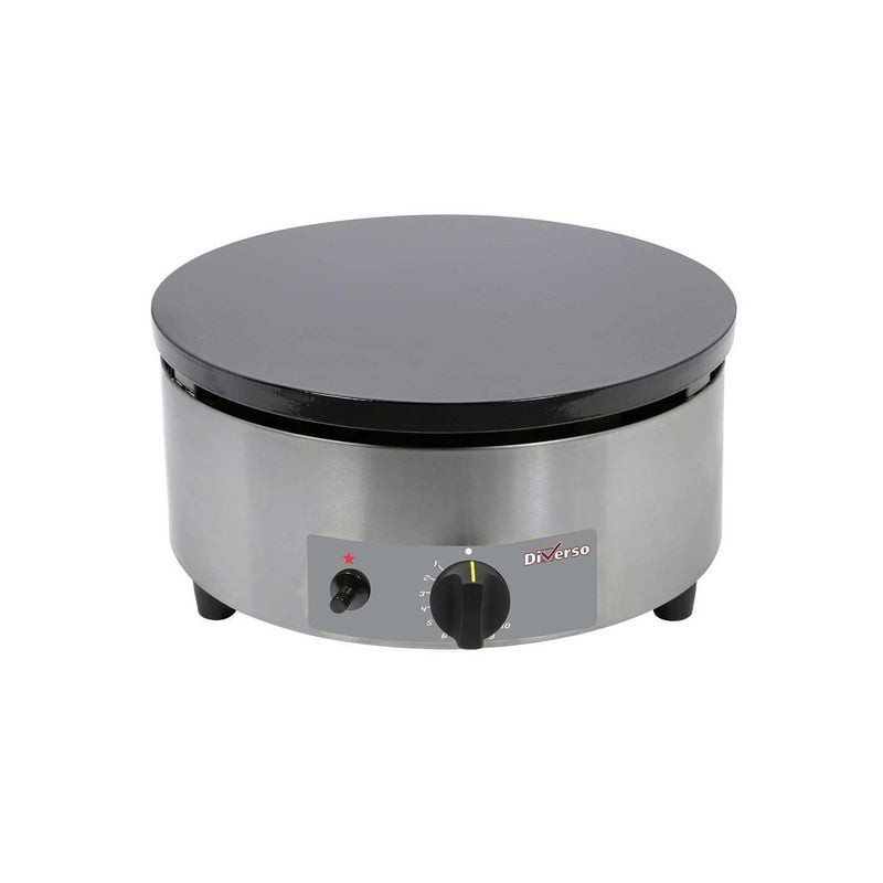 Crêpière gaz DIVERSO Ø400 mm émaillée - Production 60 crêpes/heure