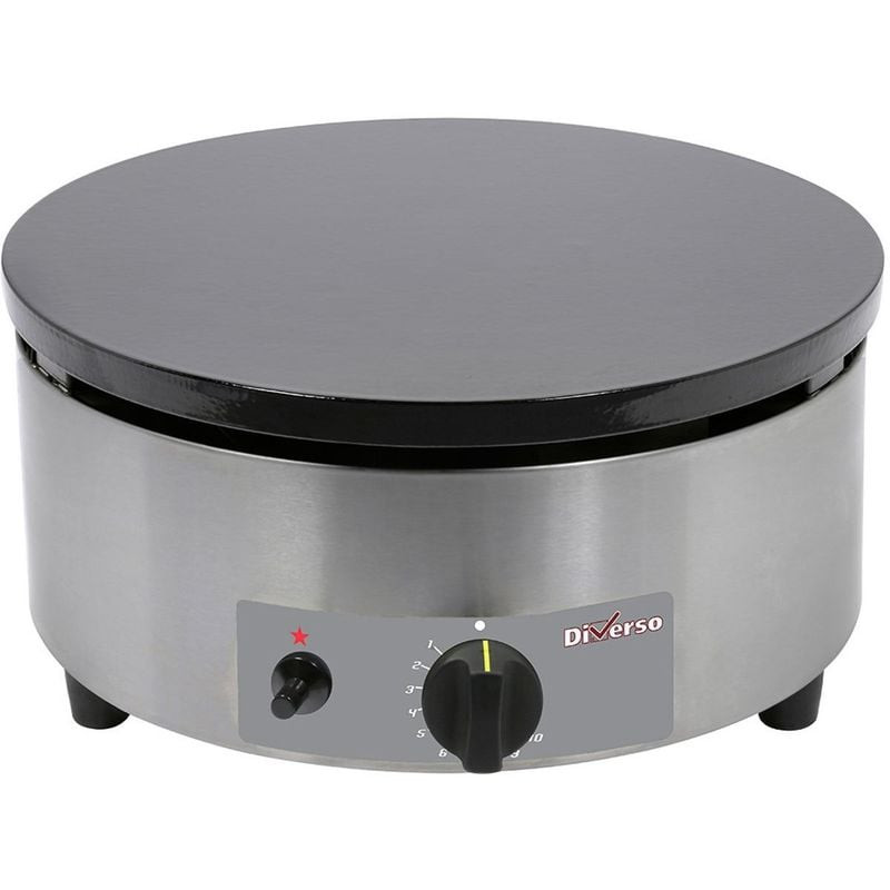 Crêpière gaz DIVERSO Ø400 mm émaillée - Production 60 crêpes/heure