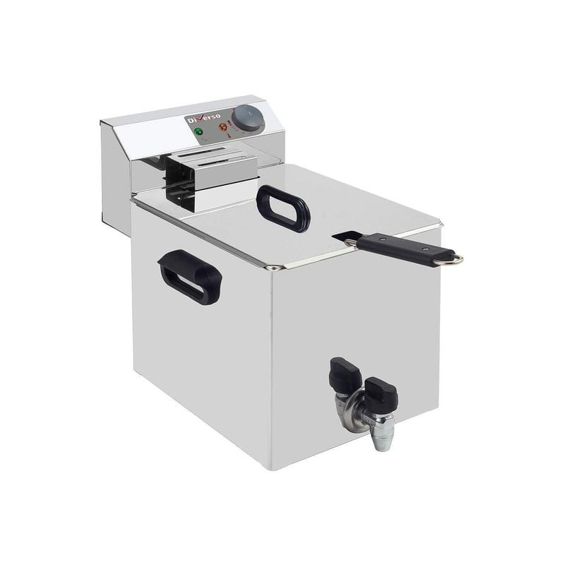 Friteuse électrique DIVERSO 8 litres avec robinet de vidange