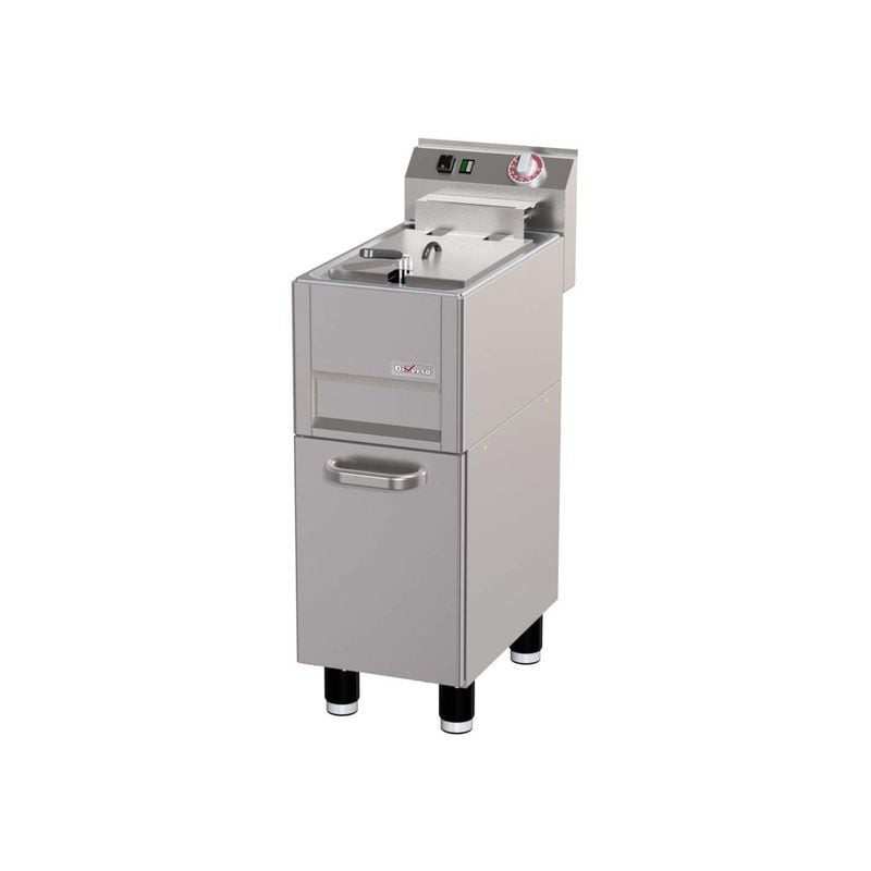 Friteuse électrique DIVERSO 13L sur meuble avec robinet de vidange