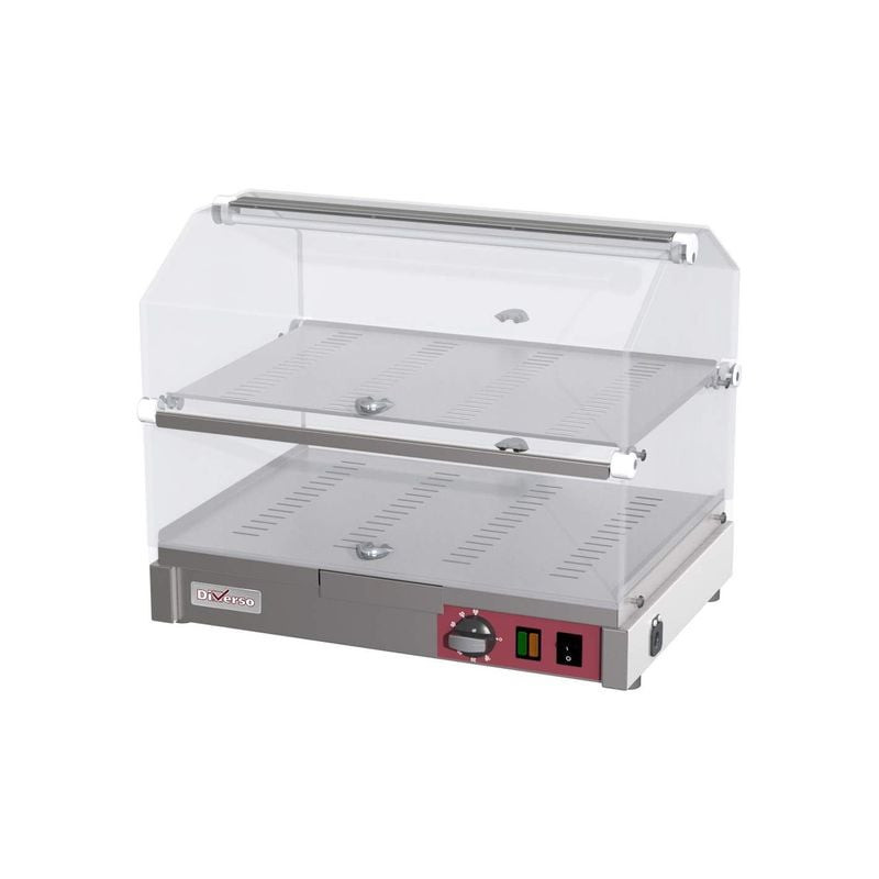 Vitrine chauffante DIVERSO 2 étages - Système d'humidification intégré