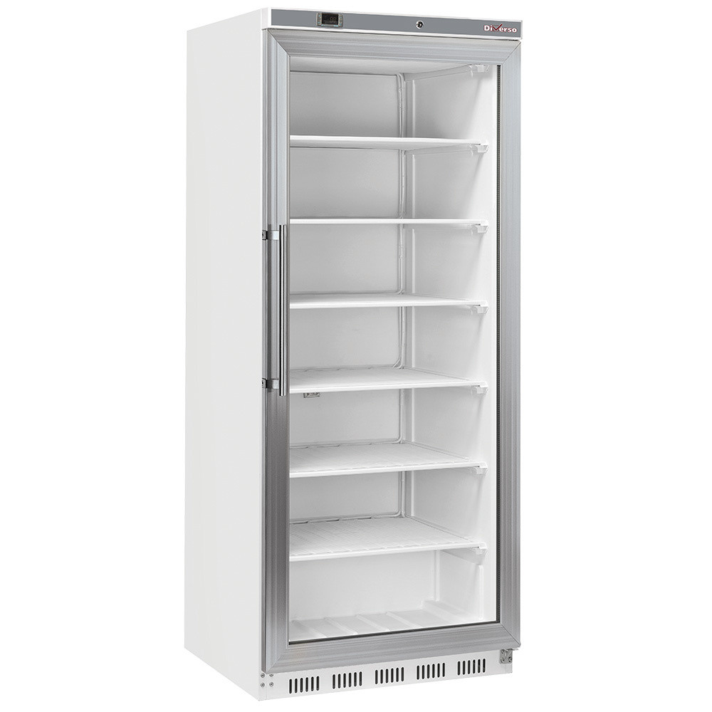 Armoire congélateur DIVERSO 600 litres - Porte vitrée, statique, blanc
