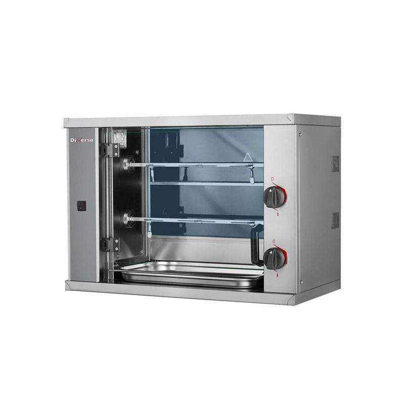 Rôtissoire vitrocéramique DIVERSO - 6 poulets sur 2 broches - Compacte