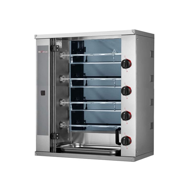 Rôtissoire à poulets vitrocéramique DIVERSO - Compacte 4 broches