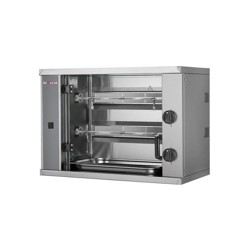 Rôtissoire à poulets gaz 2 broches (6 poulets) - Diverso Professionnel