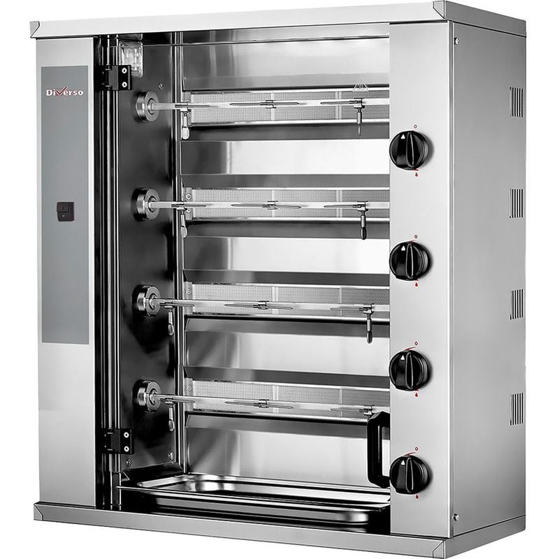Rôtissoire gaz DIVERSO 4 broches - Compacte pour espaces réduits