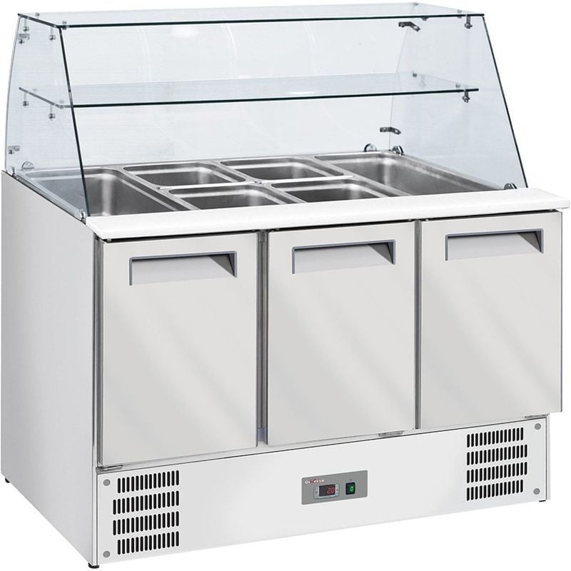 Saladette réfrigérée DIVERSO WR-SAL6-L3 - Vitre bombée 4x GN1/1