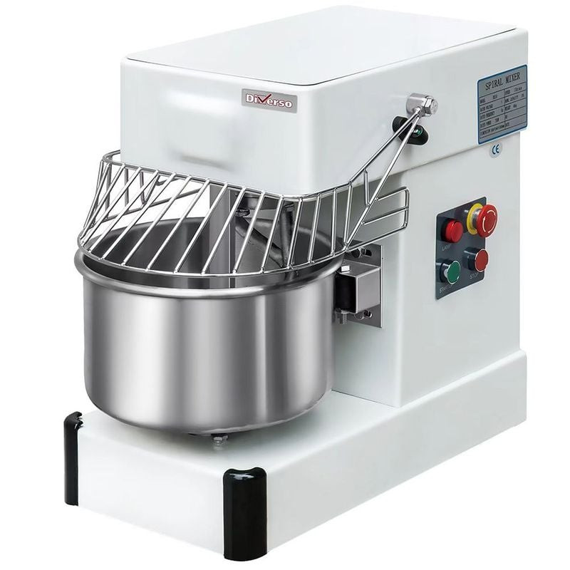 Pétrin à spirale DIVERSO 10L avec roues - Idéal pour pâtes et pizzas