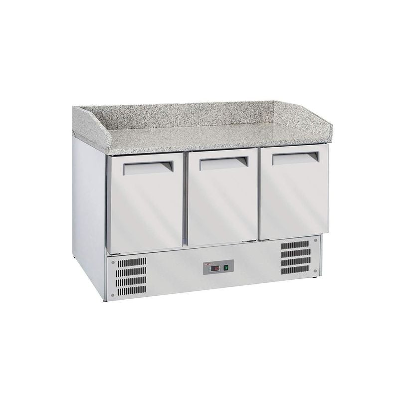 Table à pizzas réfrigérée 3 portes DIVERSO - Plan granit professionnel