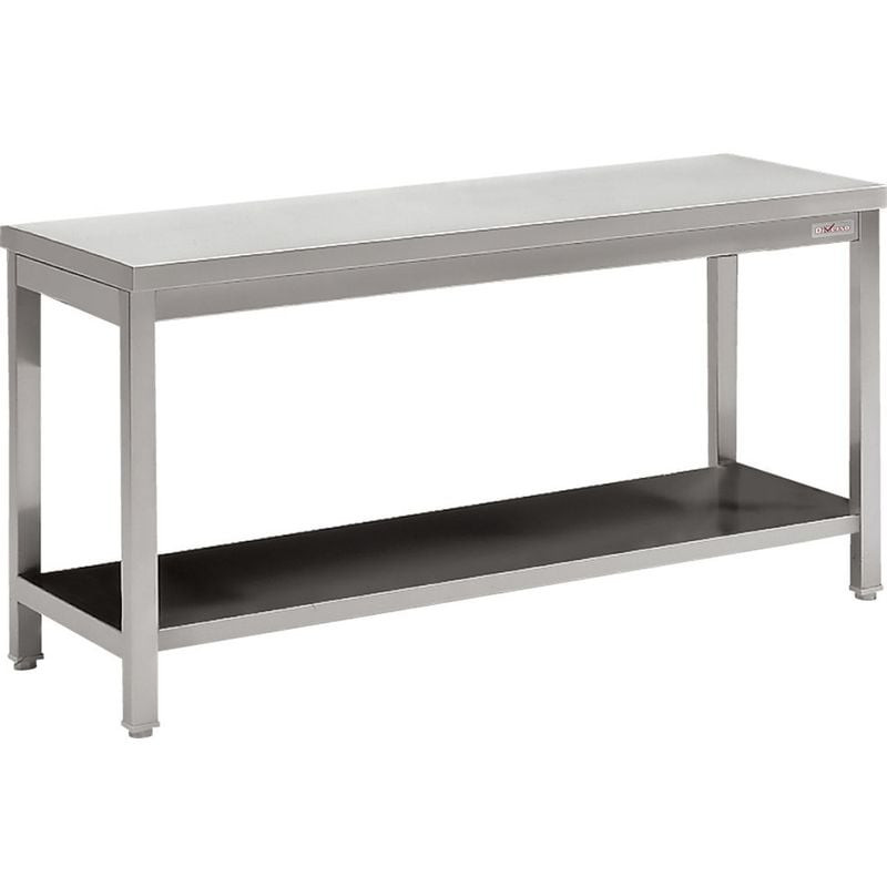 Table de travail ECO DIVERSO avec sous-étagère - Inox et réglable