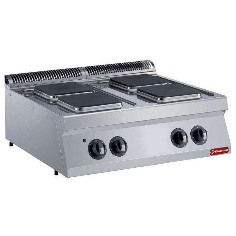 Cuisinière électrique DIAMOND 4 plaques - 10,4 kW - Professionnelle