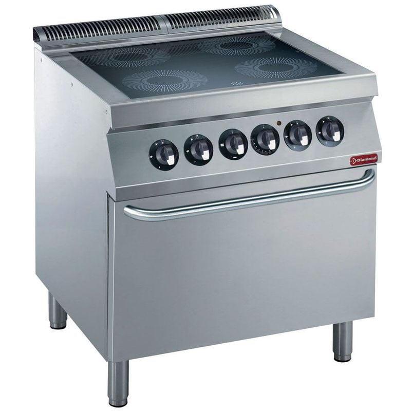 Fourneau électrique Diamond 4 plaques vitrocéramiques + four GN 2/1