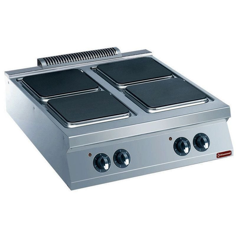 Cuisinière électrique DIAMOND 4 plaques - 16 kW - Inox professionnel