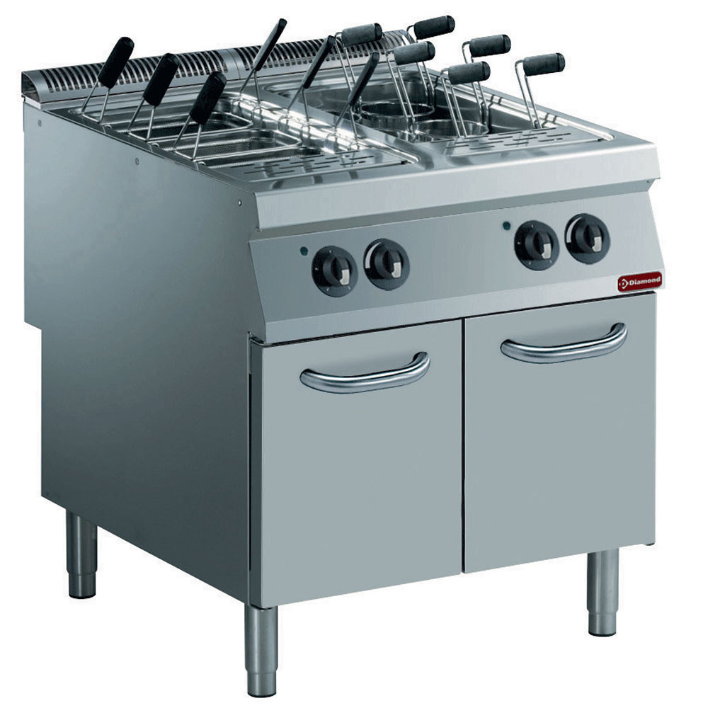 Cuiseur à pâtes électrique DIAMOND 2 cuves GN 1/1 sur meuble - 40L