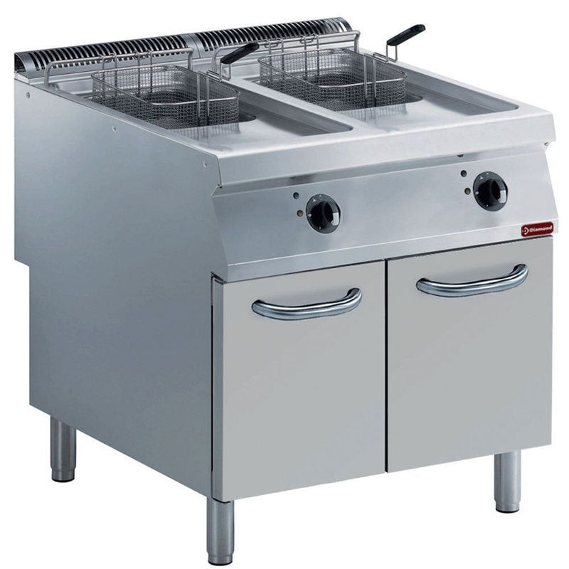 Friteuse électrique DIAMOND 2 cuves 15L - Professionnelle sur châssis
