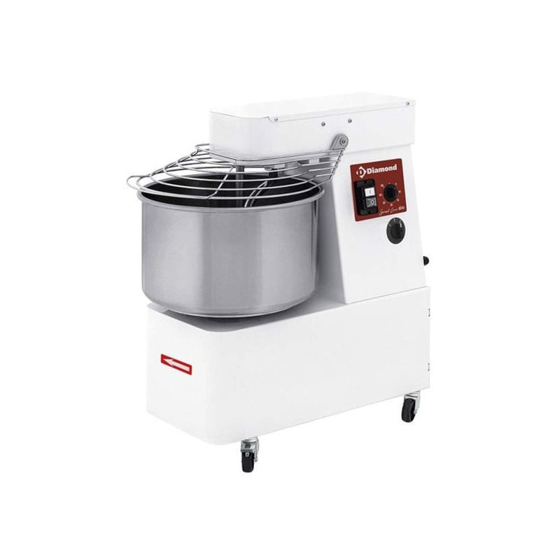Pétrin spirale DIAMOND 53L - 2 vitesses, minuterie, roues freins