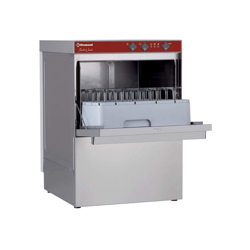 Lave-verres DIAMOND avec panier carré 450x450 mm + pompe de vidange