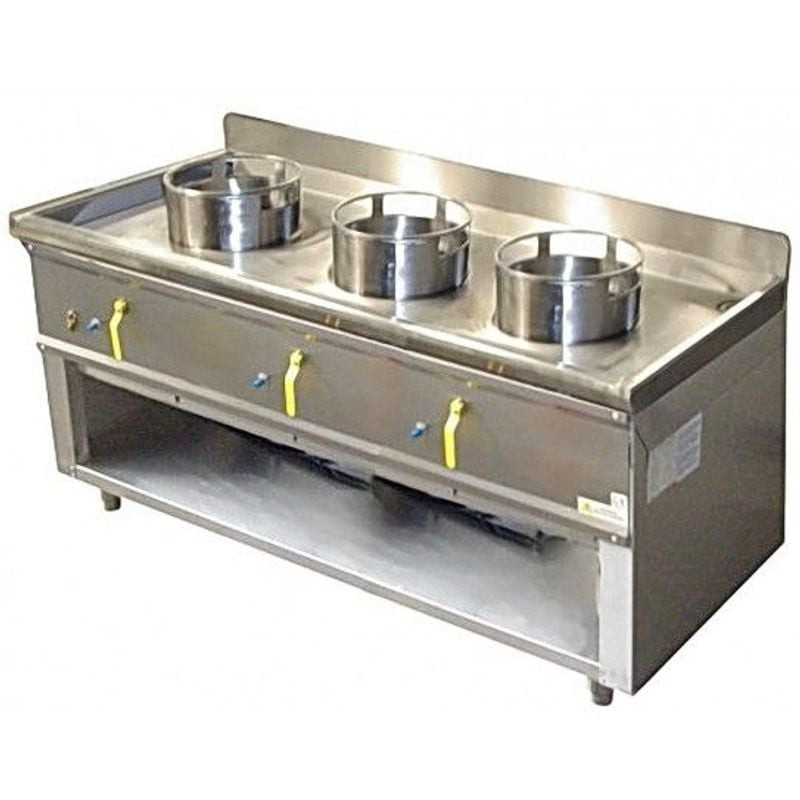 Fourneau wok DIAMOND 3 brûleurs - 21,44 kW puissant pour cuisine pro