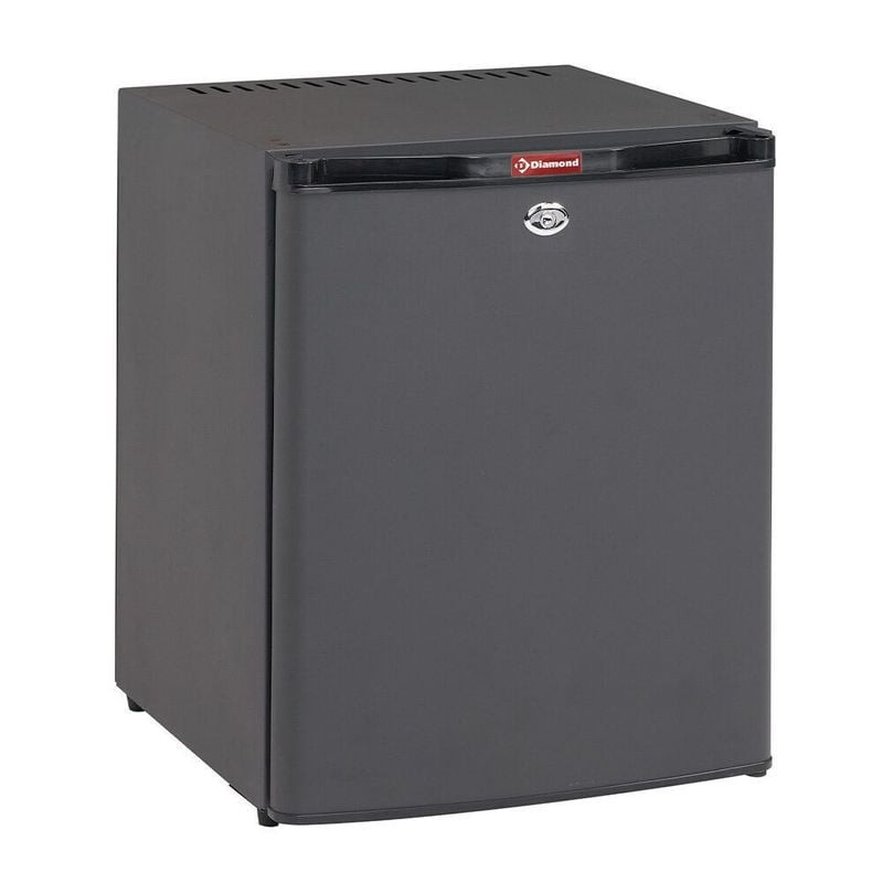 Minibar Diamond 25L - Porte pleine grise - Compact pour hôtels