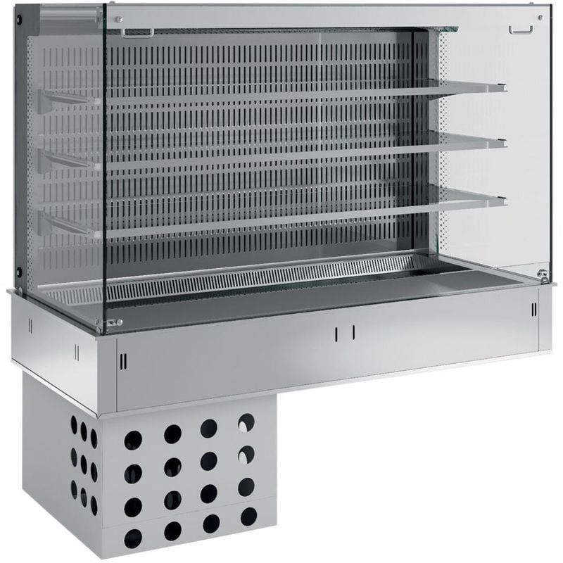 Vitrine murale réfrigérée ventilée DIAMOND - 3 niveaux avec rideau