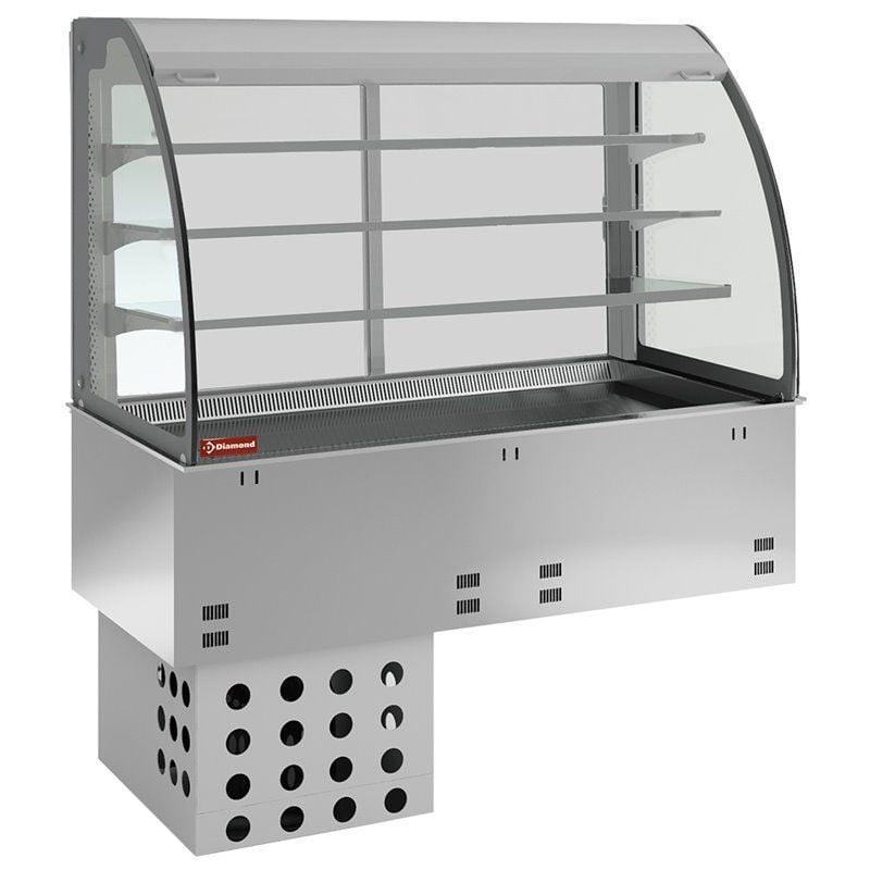 Élément cuve et vitrine réfrigérée DIAMOND - 3 niveaux avec rideau