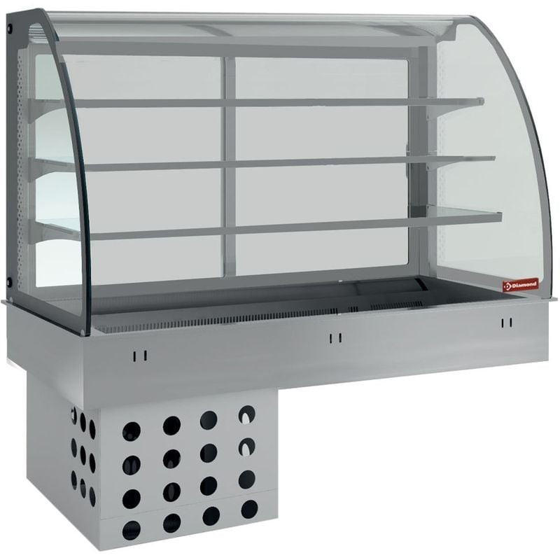 Élément top réfrigéré ventilé DIAMOND - Vitrine 3 niveaux 5x GN 1/1